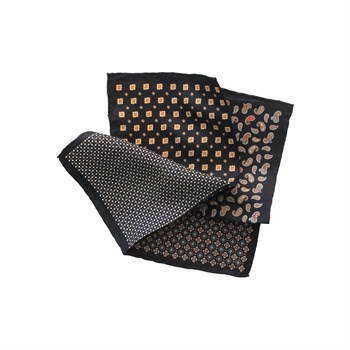 4 Desenli İpek Cep Mendili 