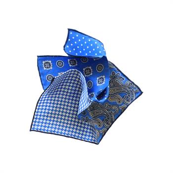 4 Desenli İpek Cep Mendili 