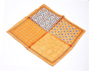 4 Desenli İpek Cep Mendili 