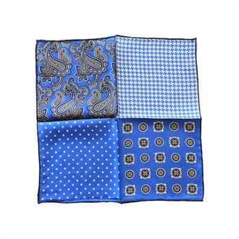 4 Desenli İpek Cep Mendili 