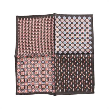 4 Desenli İpek Cep Mendili 