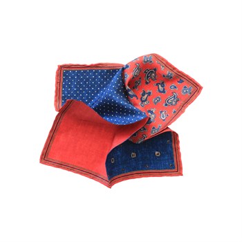 4 Desenli İpek Cep Mendili 