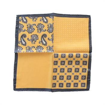 4 Desenli İpek Cep Mendili 