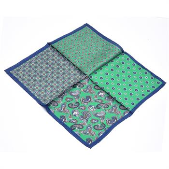 4 Desenli İpek Cep Mendili