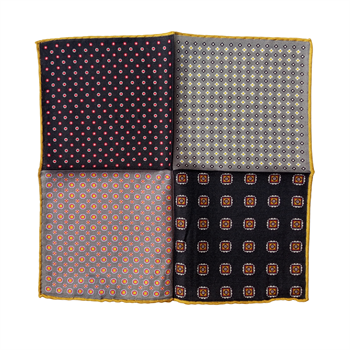 4 Desenli Yün ve İpek Cep Mendili 