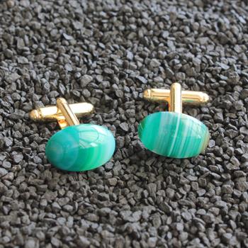 Akik Doğal Taşlı Klasik Kol Düğmesi 