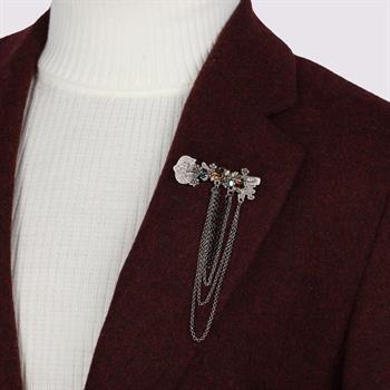 Anahtar Figürlü Ceket Yaka Broşu