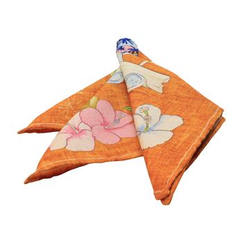 Araba Desenli Turuncu Cep Mendili