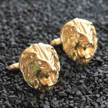 Aslan Figürlü Klasik Kol Düğmesi