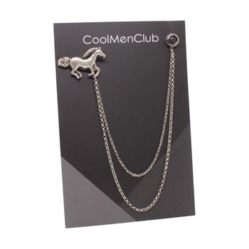 At Figürlü Ceket Yaka İğnesi