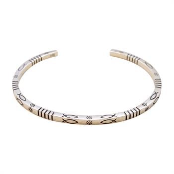 Balık Desenli Gümüş Bileklik