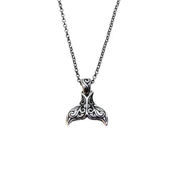 Balina Kuyruğu Figürlü Gümüş Kolye