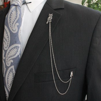 Baykuş Figürlü Ceket Yaka İğnesi