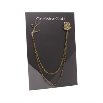 Baykuş Figürlü Ceket Yaka İğnesi