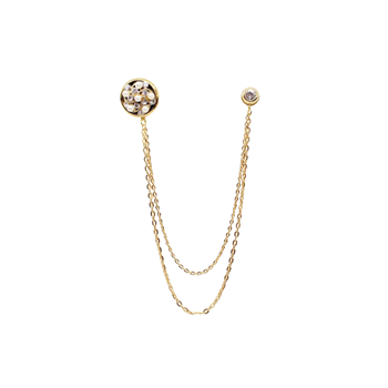 Beyaz İnci Figürlü Ceket Yaka İğnesi