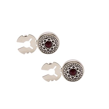 Bordo Taşlı Geçmeli Kol Düğmesi 