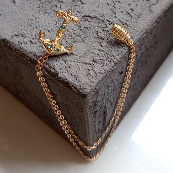 Çapa Figürlü Ceket Yaka İğnesi