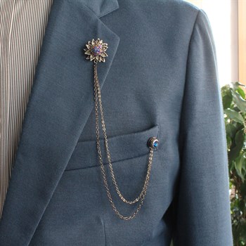 Çiçek Figürlü Ceket Yaka İğnesi