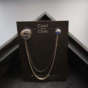 Mavi Taşlı Ceket Yaka İğnesi