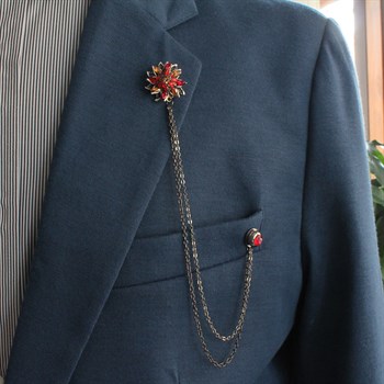 Çiçek Figürlü Ceket Yaka İğnesi