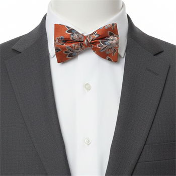 Çiçek Desenli Açık Papyon