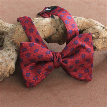 Çiçek Desenli Bordo Açık Papyon