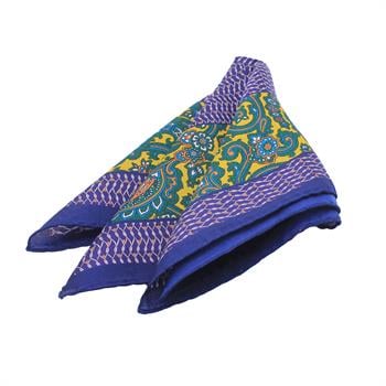 Çiçek Desenli İpek Cep Mendili