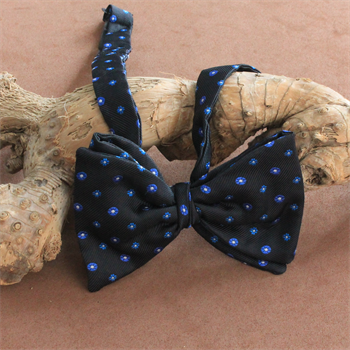 Çiçek Desenli Lacivert Açık Papyon