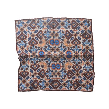 Çiçek Desenli Yün Cep Mendili 