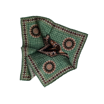 Çiçek Desenli Yün Cep Mendili 