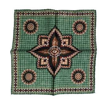 Çiçek Desenli Yün Cep Mendili 