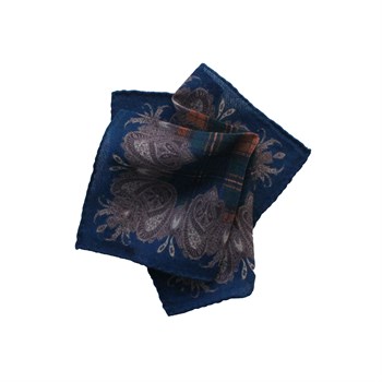 Çiçek Desenli Yün Cep Mendili 