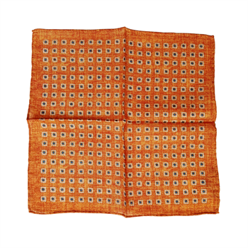 Çiçek Desenli Yün ve İpek Cep Mendili 