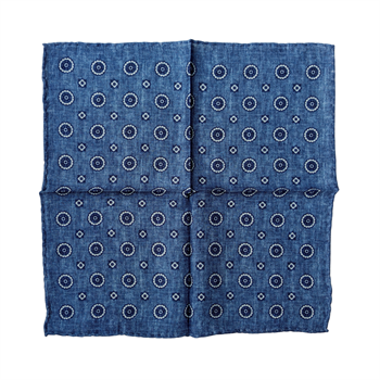 Çiçek Desenli Yün ve İpek Cep Mendili 