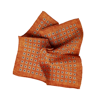 Çiçek Desenli Yün ve İpek Cep Mendili 