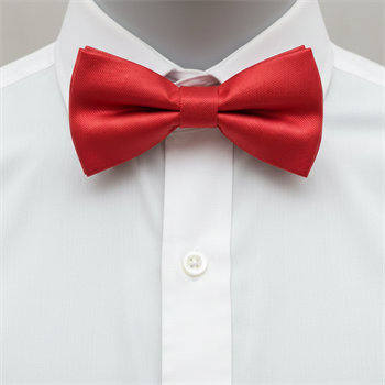 Çizgi Desenli Kırmızı Papyon