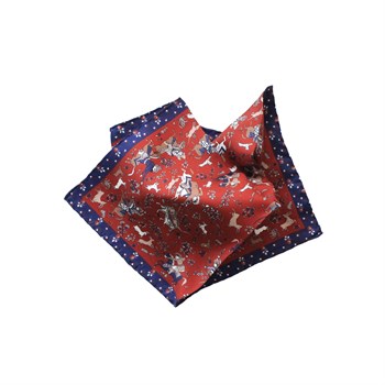 Desenli İpek Cep Mendili 