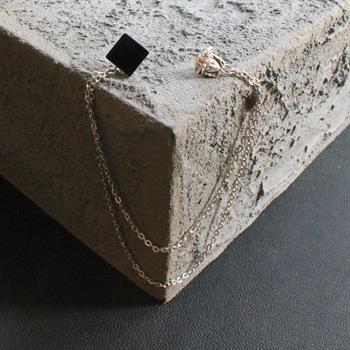 Oniks Doğal Taş Ceket Yaka İğnesi