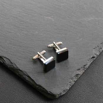 Oniks Doğal Taşlı Klasik Kol Düğmesi 