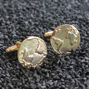 Dünya Figürlü Klasik Kol Düğmesi