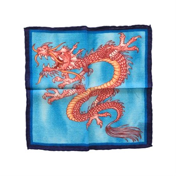 Ejder Desenli Yün Cep Mendili 