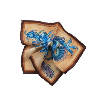 Ejder Desenli Yün Cep Mendili 