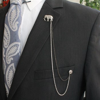 Fil Figürlü Ceket Yaka İğnesi