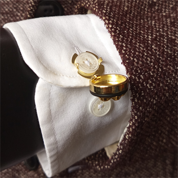 Fleur de Lis Figürlü Geçmeli Kol Düğmesi 