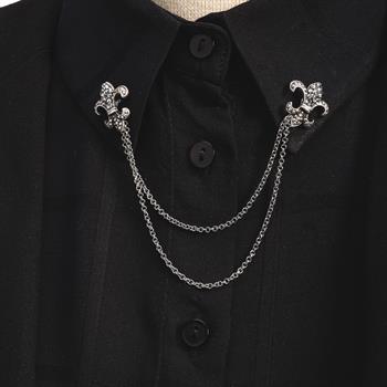 Fleur de Lis Figürlü Gömlek Yaka İğnesi