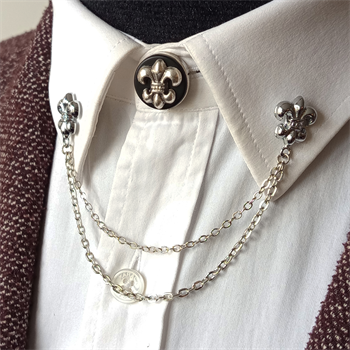 Fleur De Lis Figürlü Gömlek Aksesuar Seti