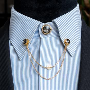 Füme Taşlı Ceket & Gömlek Aksesuar Seti