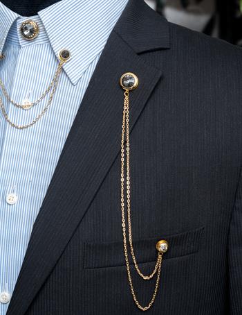 Füme Taşlı Ceket & Gömlek Aksesuar Seti