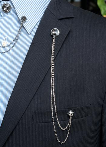 Füme Taşlı Ceket & Gömlek Aksesuar Seti