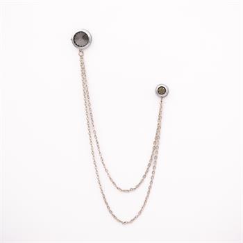 Füme Taşlı Ceket & Gömlek Aksesuar Seti